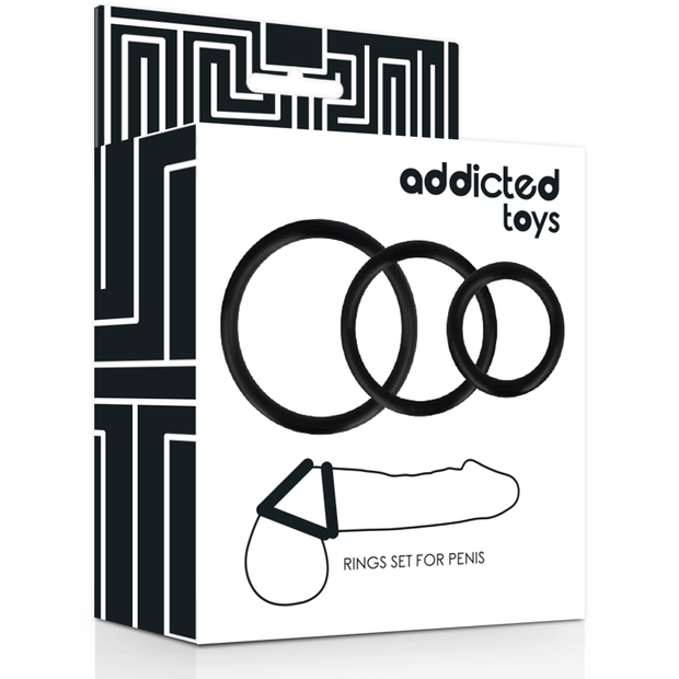 Addicted Toys - Set Di Anelli Per Pene Nero