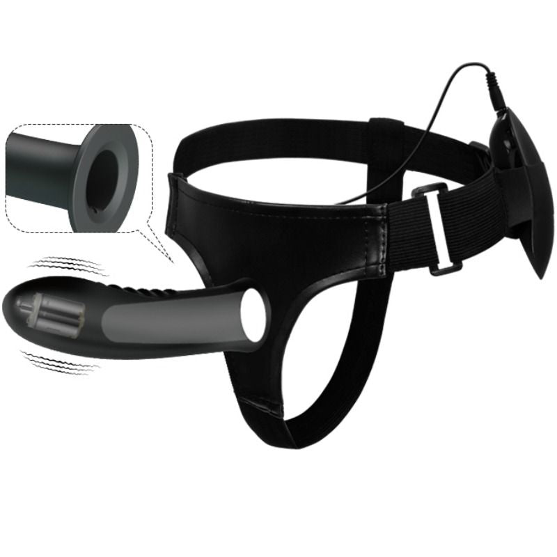 Harness Collection Myron Strap-On Vibrante con Dildo Cavo - immagine 5
