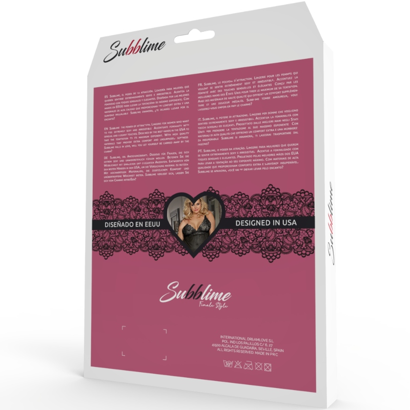 Subblime - Babydoll Pizzi Floreali Rosso S/M