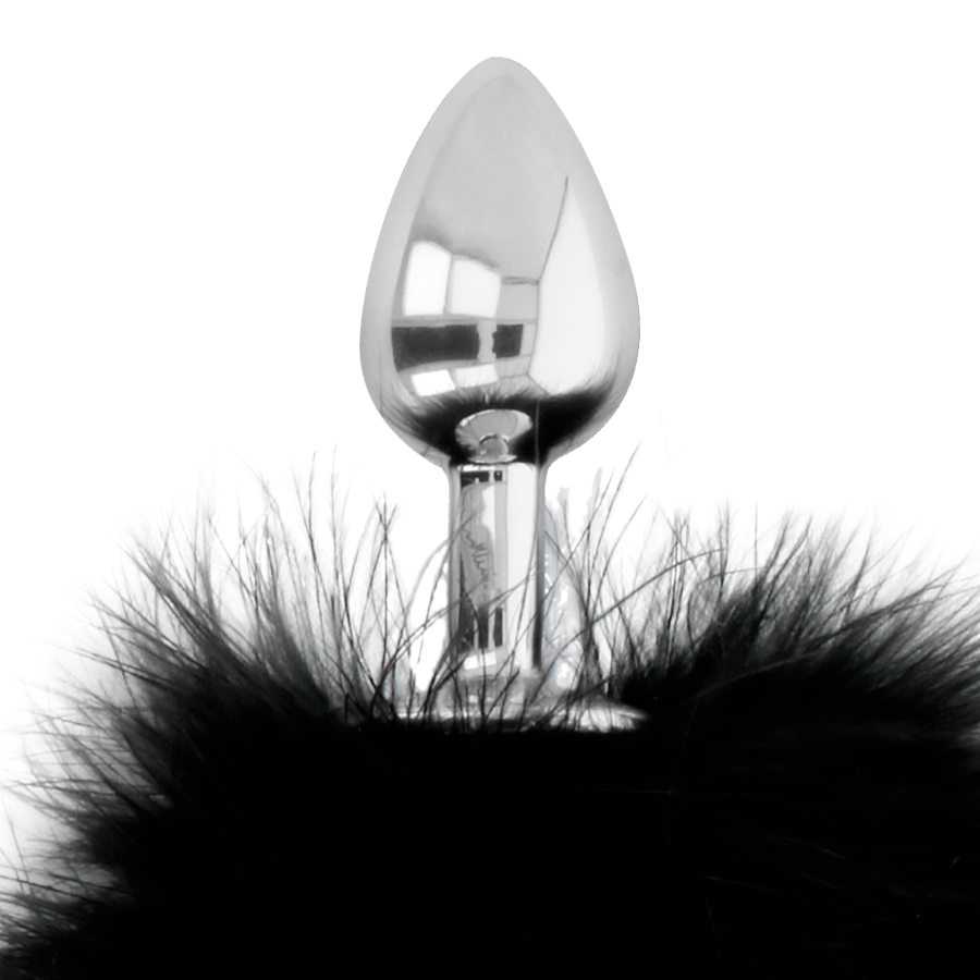 Darkness - Extra Anal Buttplug Con Coda Nero 7 Cm