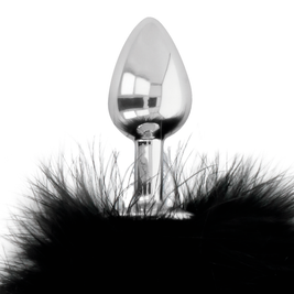 Darkness - Extra Anal Buttplug Con Coda Nero 7 Cm