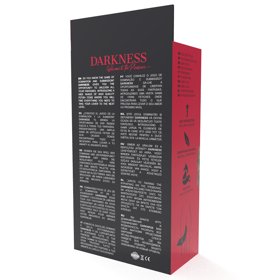 Darkness - Coda Naturale Con Tappo Anale In Silicone 10 Cm