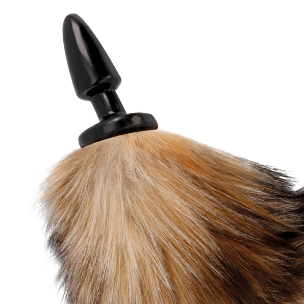 Darkness - Coda Naturale Con Tappo Anale In Silicone 10 Cm