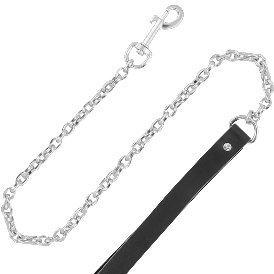 Darkness - Collana In Pelle Di Alta Qualità Con Guinzaglio