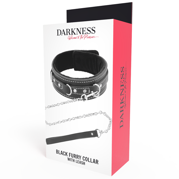 Darkness - Collana In Pelle Di Alta Qualità Con Guinzaglio