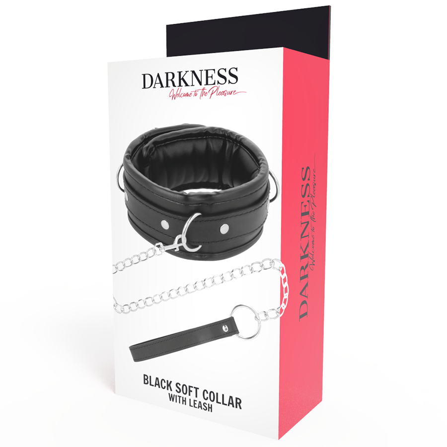 Darkness - Collana In Morbida Pelle Con Catena