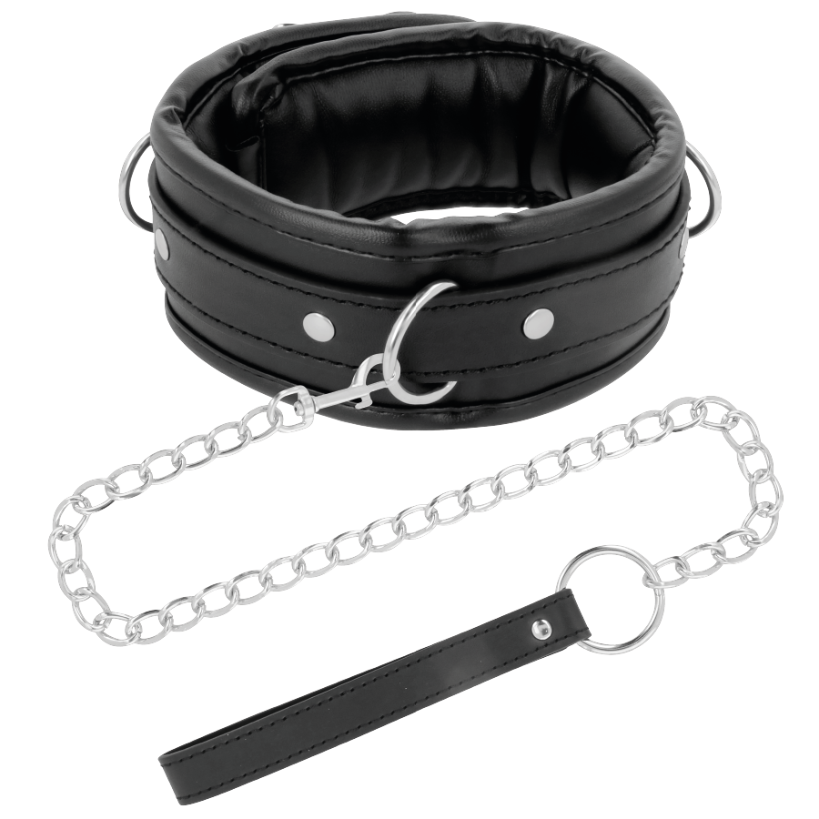 Darkness - Collana In Morbida Pelle Con Catena