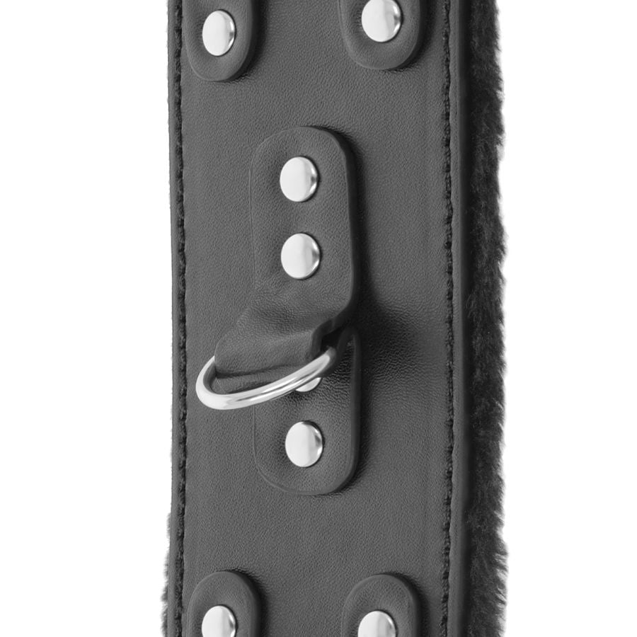 Darkness - Manette In Pelle Nera Regolabili Con Fodera