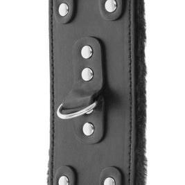 Darkness - Manette In Pelle Nera Regolabili Con Fodera