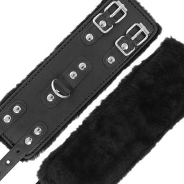 Darkness - Manette In Pelle Nera Regolabili Con Fodera