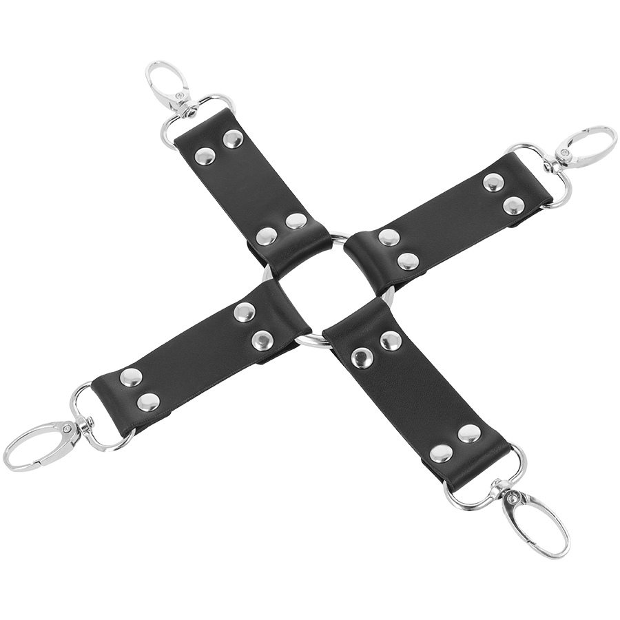 Oscurità - Manette In Cuoio Per Piedi E Mani Nere