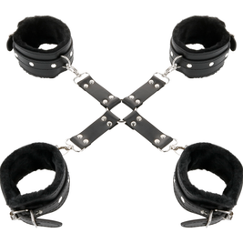 Oscurità - Manette In Cuoio Per Piedi E Mani Nere