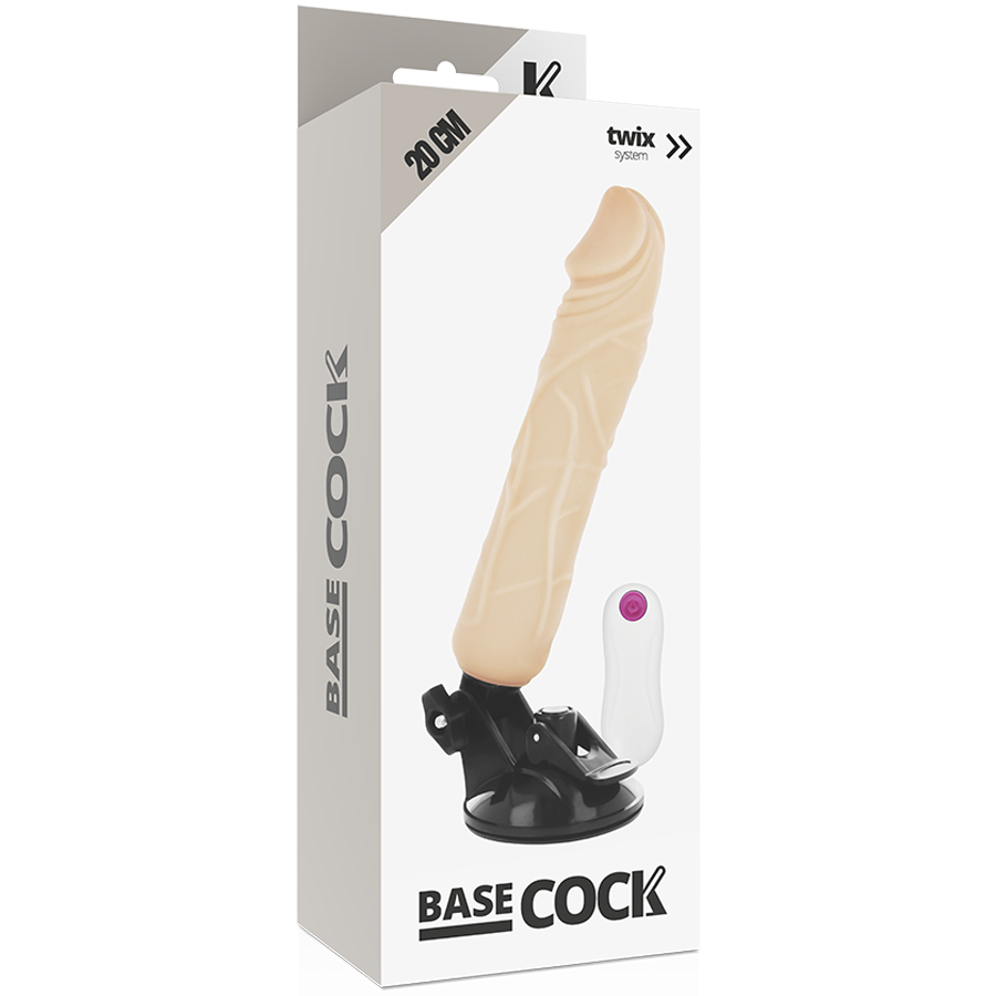 BASECOCK - VIBRATORE REALISTICO TELECOMANDO NERO 20 CM -O- 4 CM