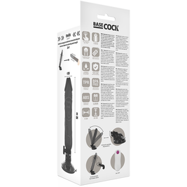 BASECOCK - VIBRATORE REALISTICO TELECOMANDO NERO 20 CM -O- 4 CM