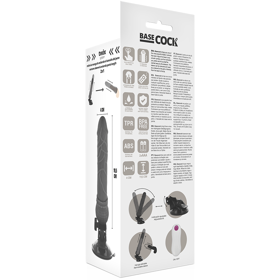 Basecock - Vibratore Realistico Telecomando Carne 19,5 Cm -O- 4 Cm