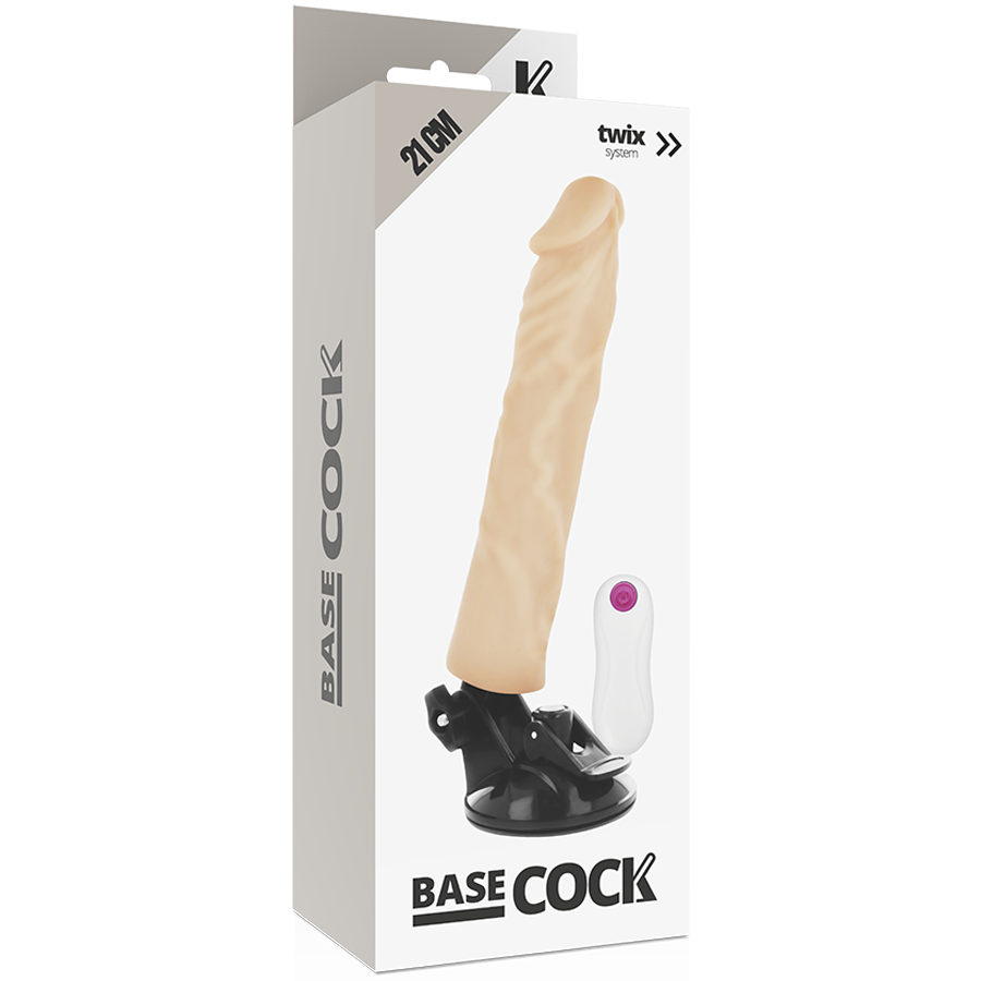 BASECOCK - VIBRATORE REALISTICO TELECOMANDO NERO 21 CM -O- 4 CM