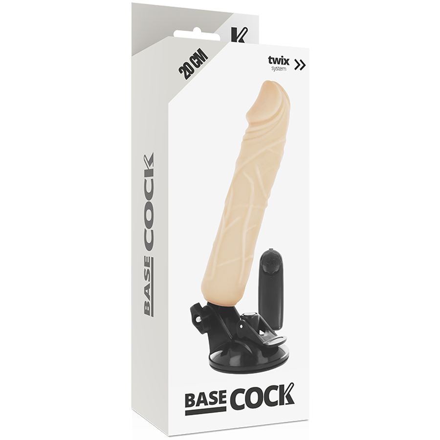 BASECOCK - VIBRATORE REALISTICO TELECOMANDO NERO 20 CM -O- 4 CM