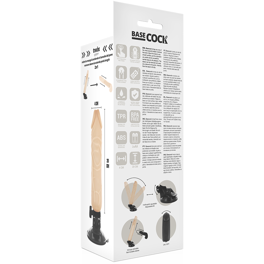 Basecock Vibratore Realistico con Telecomando 20cm Body-Safe - immagine 5