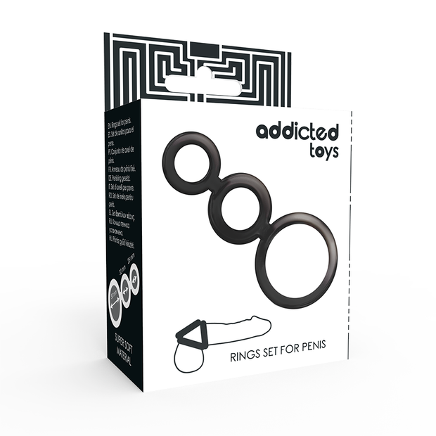 Addicted Toys - Set Di Anelli Per Pene - Smoked