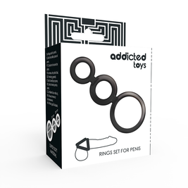 Addicted Toys - Set Di Anelli Per Pene - Smoked