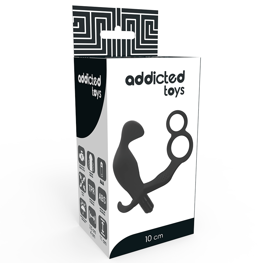 Addicted Toys - Plug Anale Con Doppio Anello Per Il Pene E Testicoli Nero