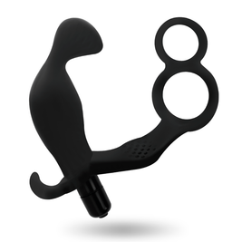 Addicted Toys - Plug Anale Con Doppio Anello Per Il Pene E Testicoli Nero