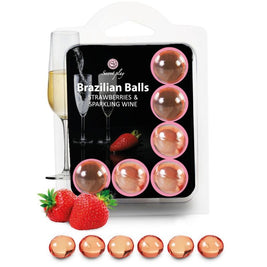 SecretPlay Set 6 Palline Brasiliane Fragola con Cava Body-Safe