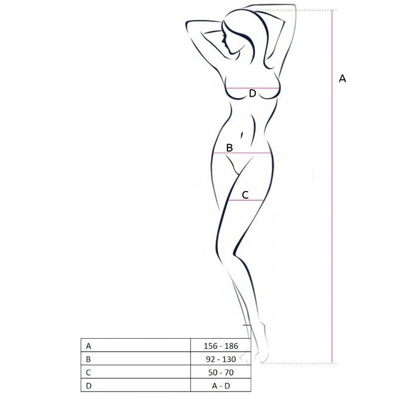 Passion - Bodystocking Donna Bs046 Nero Taglia Unica