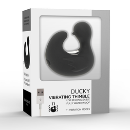 Black&Silver Duckymania Vibratore da Dito in Silicone Ricaricabile - immagine 8
