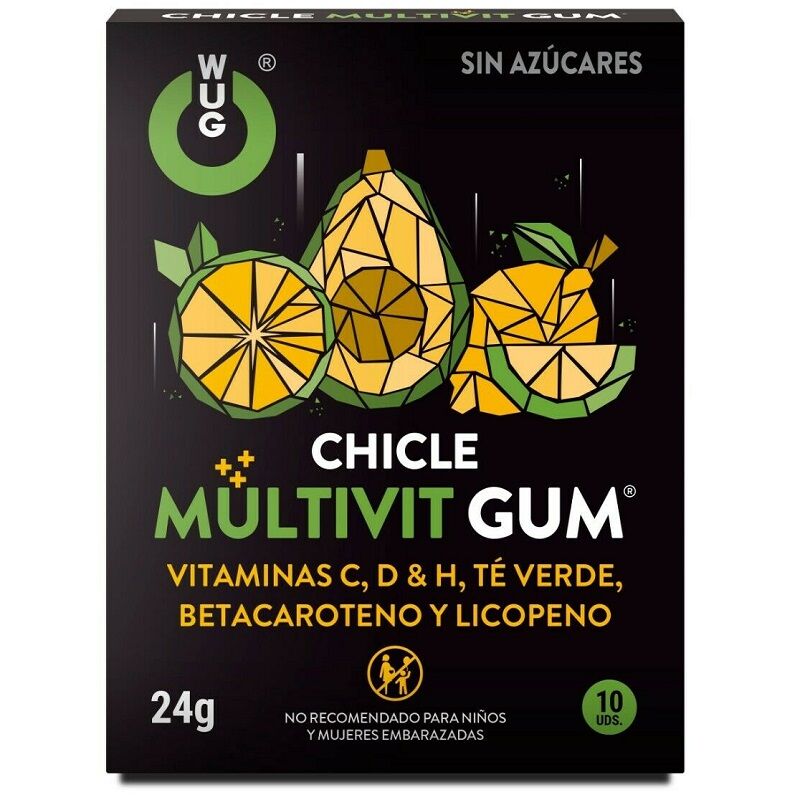 Wug Gum - Multivit Vitamina C, H, D, Beta-Carotene, Licopene E Tè Verde 10 Unità