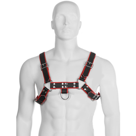Corpo In Pelle - Imbracatura A Catena Iii Nero / Rosso