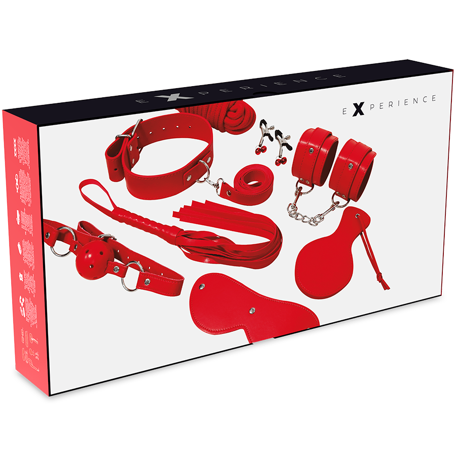 Set Accessori Intimi EXPERIENCE in Ecopelle Rossa Premium