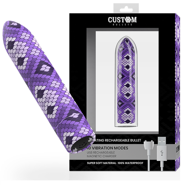 Custom Bullets Snake Purple Vibro Ricaricabile 10 Velocità