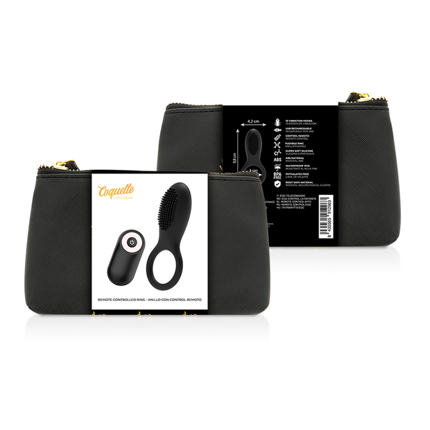 Coquette Chic Desire - Anello Per Il Pene Telecomando Ricaricabile Nero/Oro