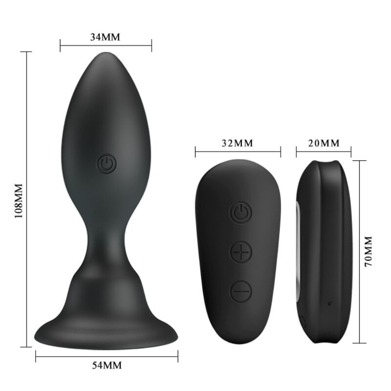 Mr Play - Plug Anale Con Vibrazione Nero Telecomando