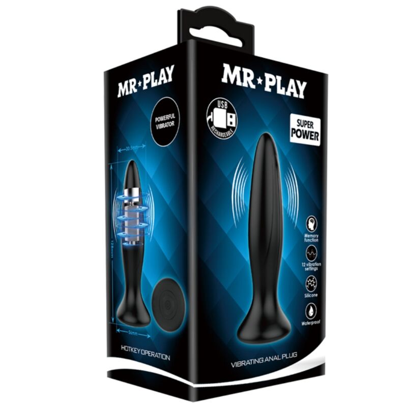 Mr Play - Vibratore Anale Ricaricabile Nero