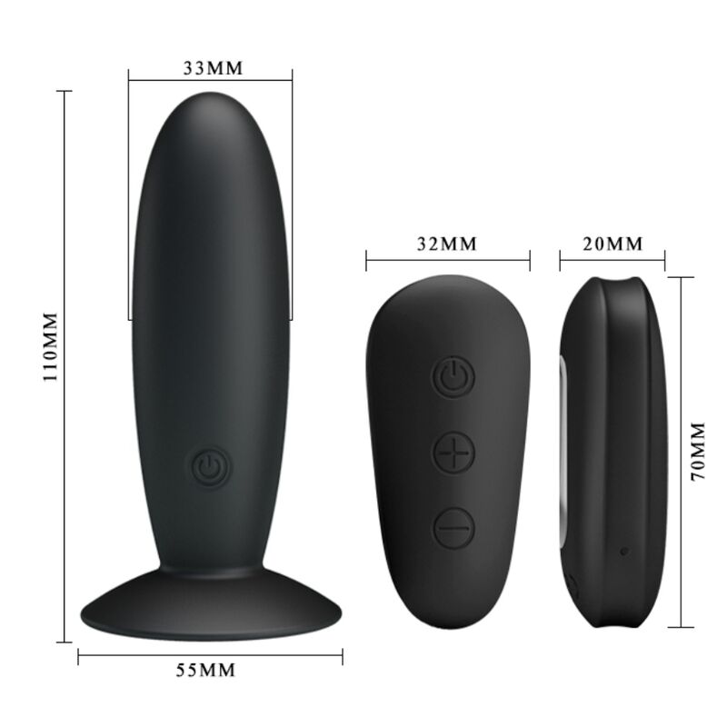 Mr Play - Plug Anale Con Vibrazione Nero Telecomando