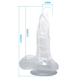 Baile - Dildo Realistico Con Ventosa E Testicoli 16,7 Cm Trasparente