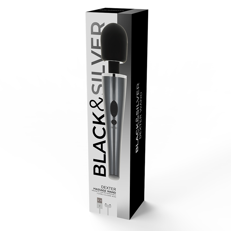 Black&Silver Dexter Wand Massaggiatore Premium Ricaricabile - immagine 3