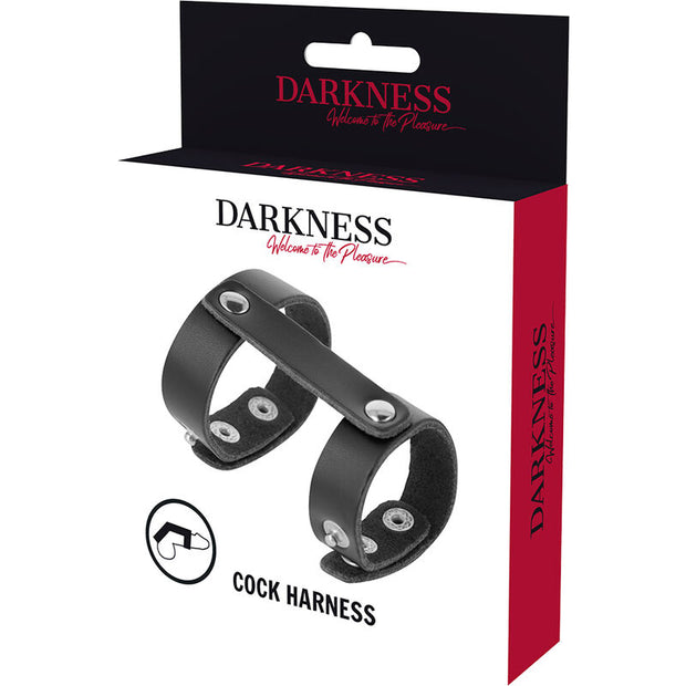 Darkness - Anello Regolabile In Pelle Per Pene E Testicoli