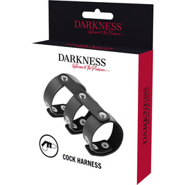 Darkness - Anello Doppio Regolabile In Pelle Per Pene E Testicoli