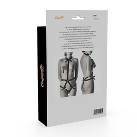 Coquette Chic Desire - Set Di Imbracatura Elastica E Copricapezzoli Neri