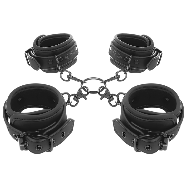 FETISH SUBMISSIVE - SET DI MANETTE PER MANI E CAVIGLIE CON FODERA IN NOPRENE