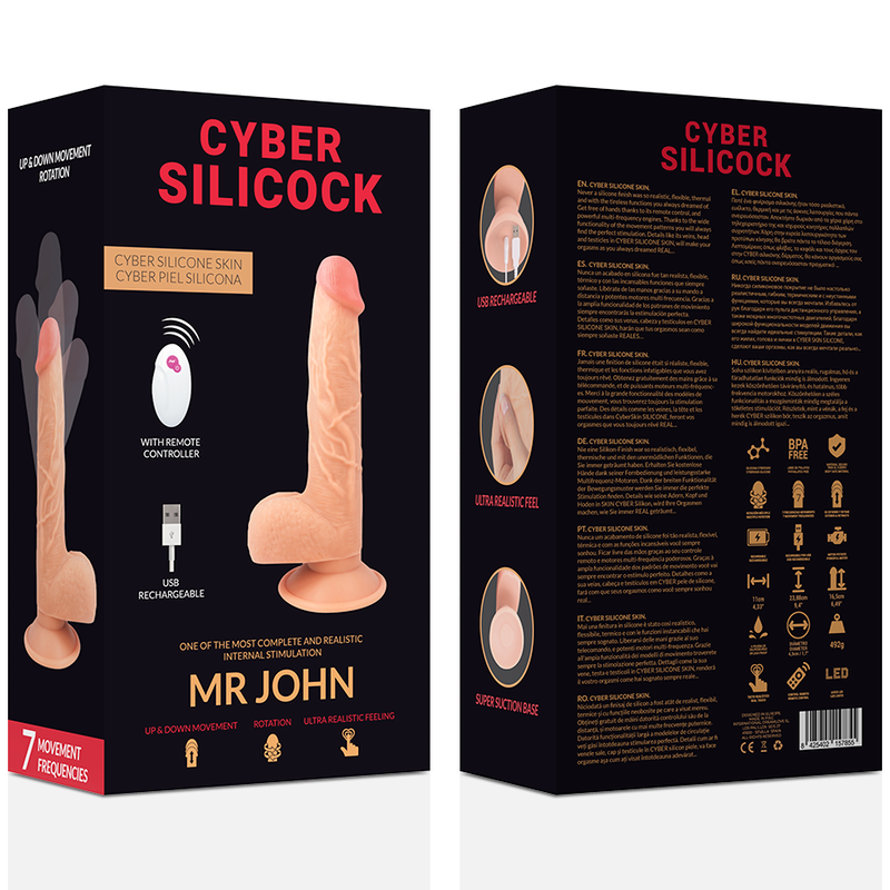Cyber Silicock - Telecomando Realistico Mr John 23,88 Cm -O- 4,3 Cm