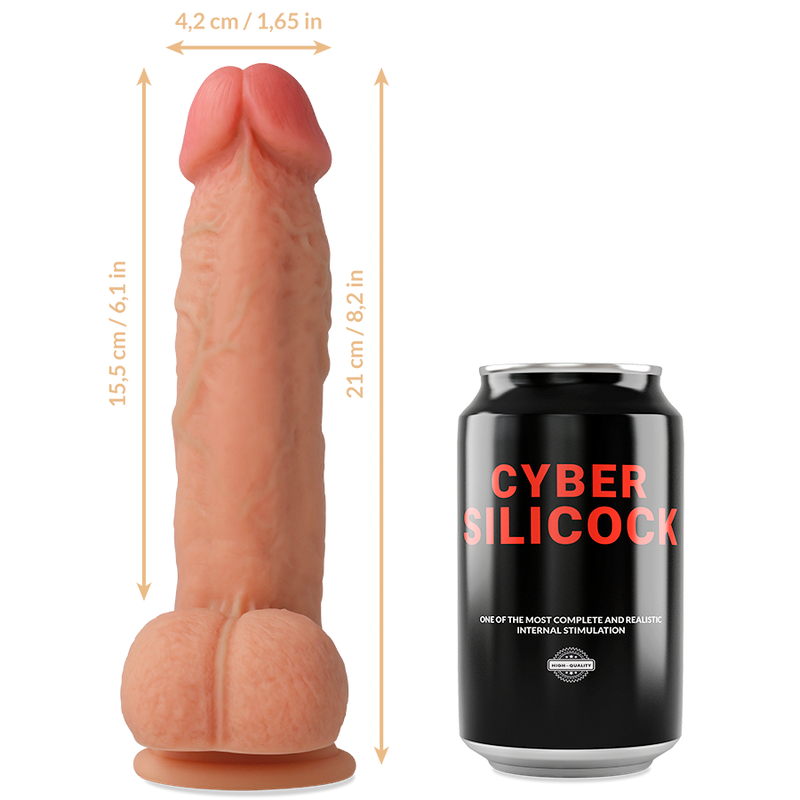 Cyber Silicock - Strap-On Saul Silicone Liquido Con 3 Anelli Gratis 15,5 Cm -O- 4,2 Cm