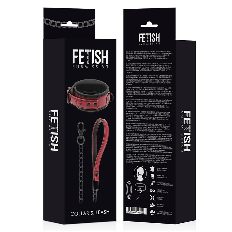 Fetish Submissive Dark Room - Collana Con Catena Fodera In Neoprene