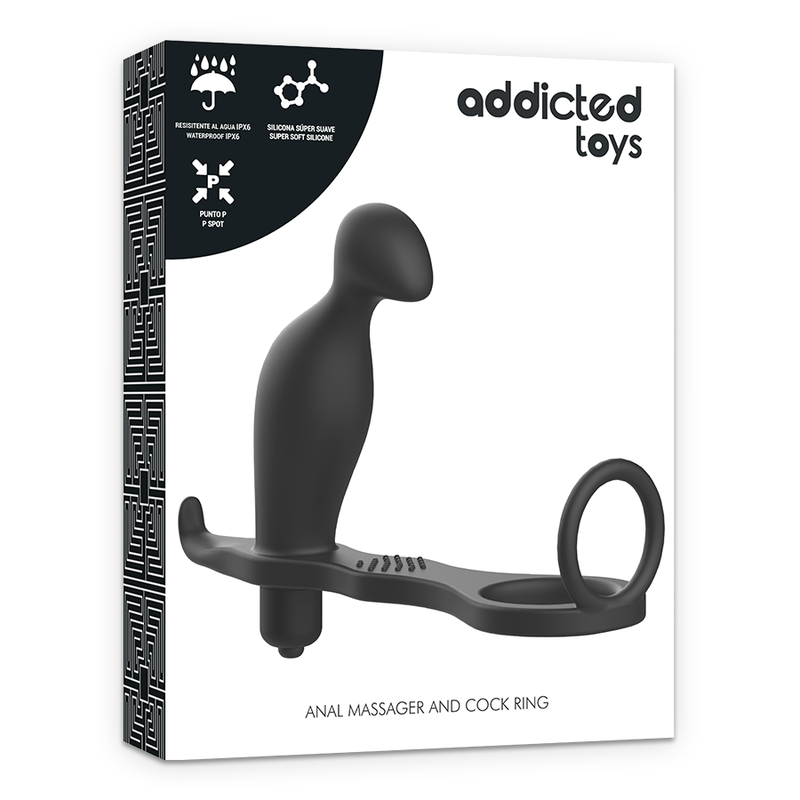 Addicted Toys - Plug Anale Con Anello In Silicone Nero 12 Cm