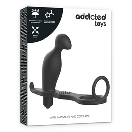 Addicted Toys - Plug Anale Con Anello In Silicone Nero 12 Cm