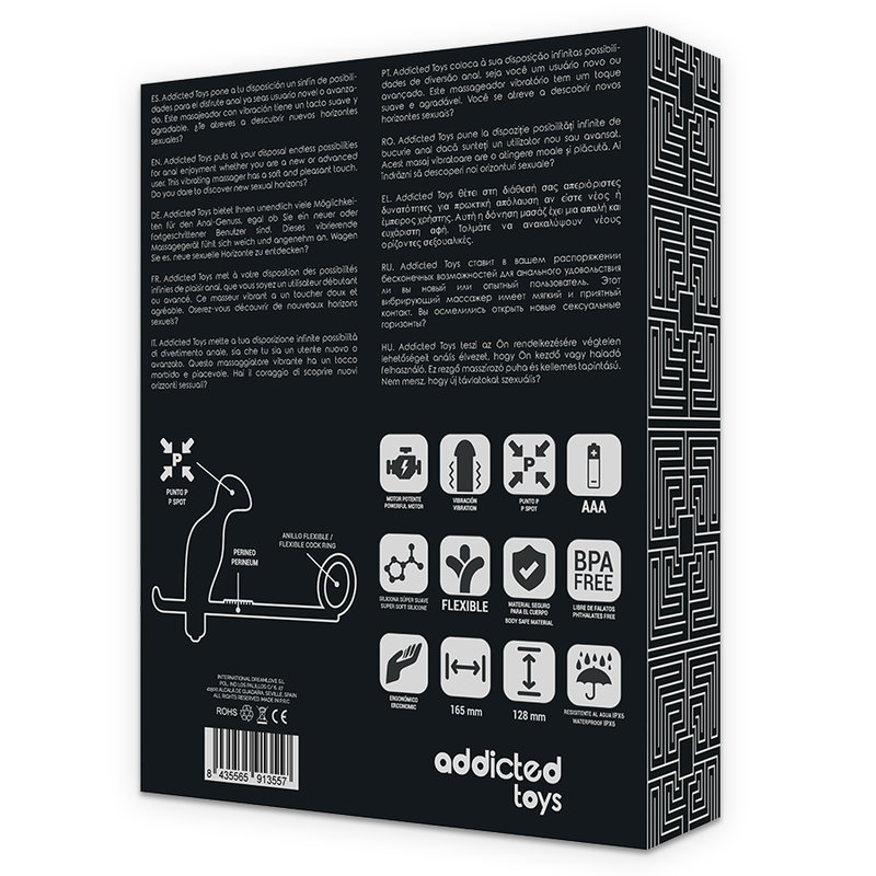 Addicted Toys - Plug Anale Con Anello In Silicone Nero 12 Cm