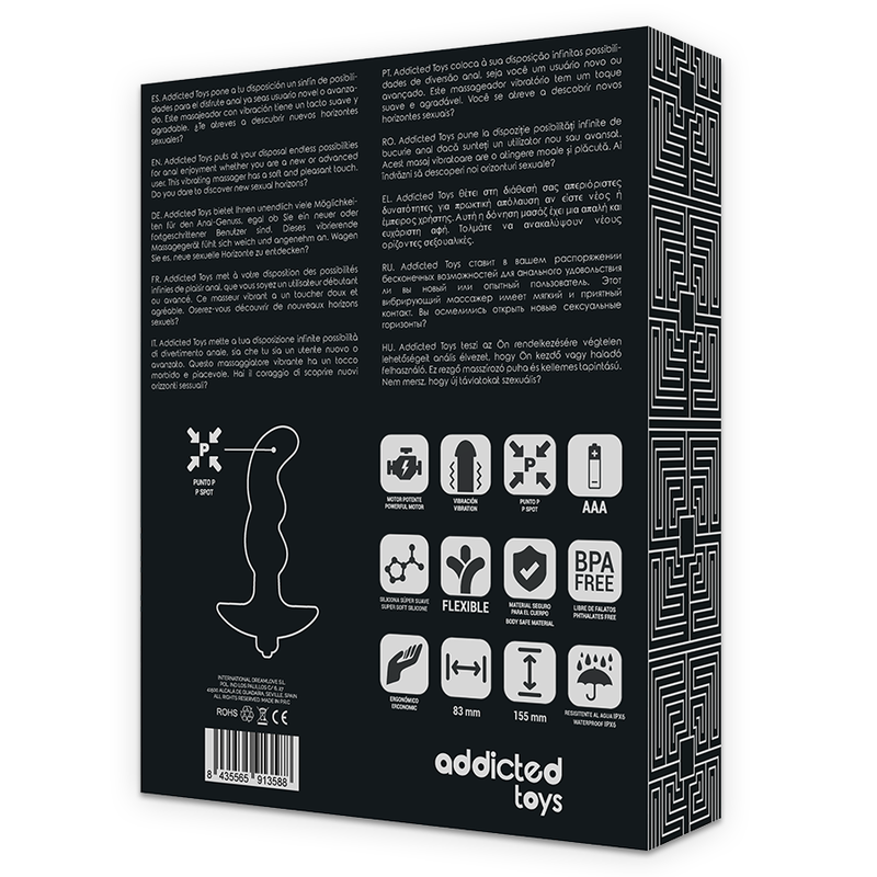 Addicted Toys - Massaggiatore Anale Con Vibrazione Nera Modello 2